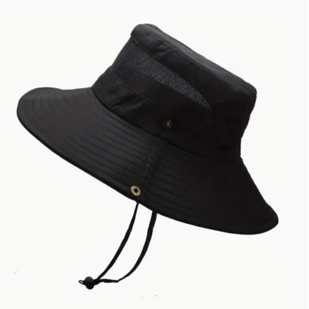 Black Vented Summer Hat